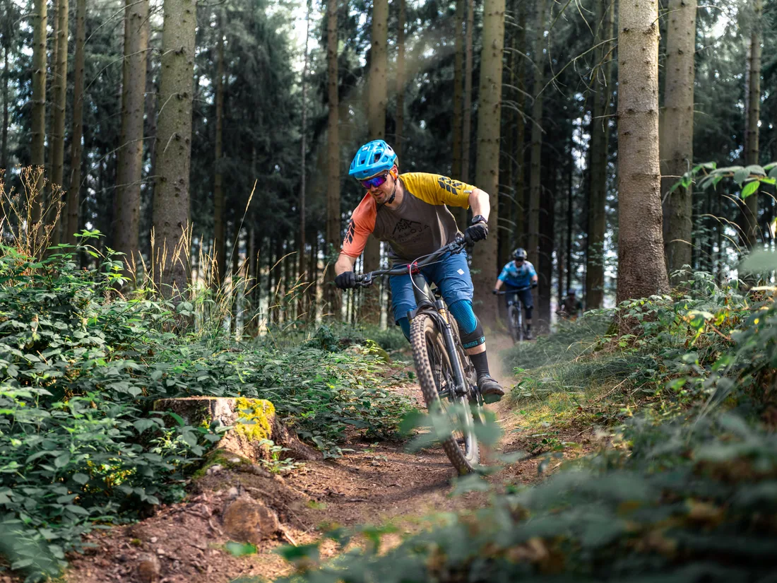 Mountainbiker im Trail am Inselsberg